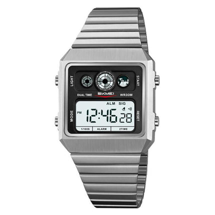SKMEI 2450 Men Business Multifunctional Watch Casual Waterproof Square Electronic Watch