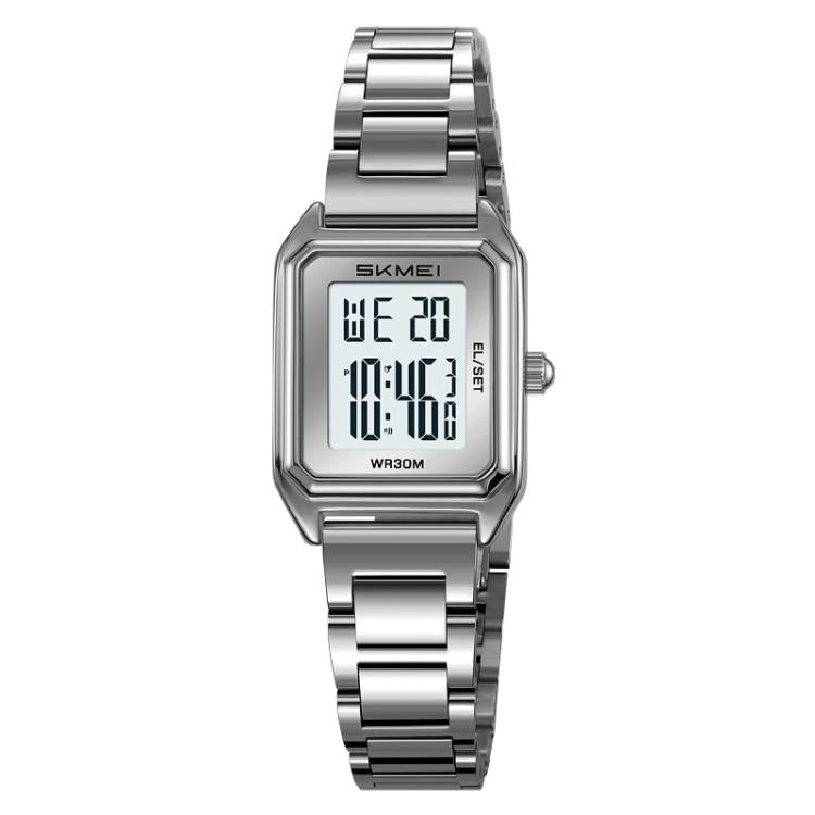 SKMEI 2493 Small Women Electronic Watch Square Steel Strap Watch