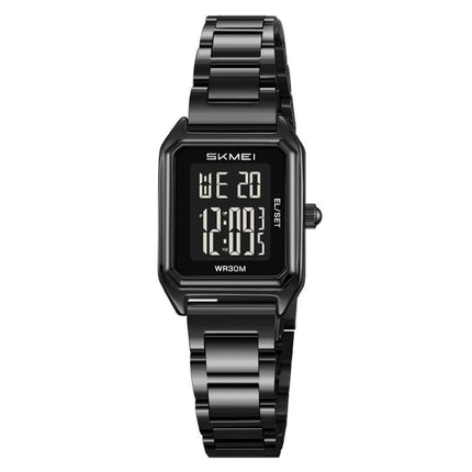 SKMEI 2493 Small Women Electronic Watch Square Steel Strap Watch, Gold Case White, Gold Case Black, Silver Case Black, Black Case White, Black Case Black