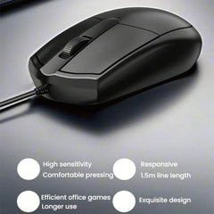 Chasing Leopard 316 1.5m Office Home Wired USB Optical Computer Mouse, 316