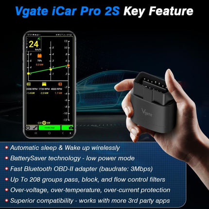 Vgate 3m bps Bluetooth Wireless Wake-up Diagnostic Instrument