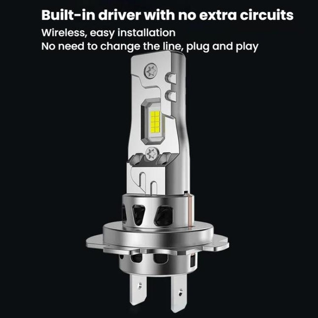 2pcs 6000K Mini Car Plug-in Integrated LED Headlights, H7