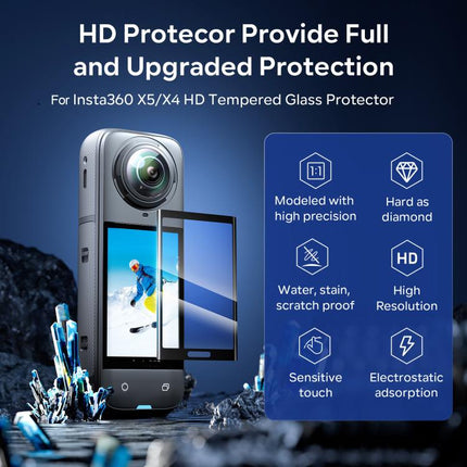 For Insta360 X5 / X4 aMagisn Tempered Glass Screen Protector Anti-Scratch 9H Hardness