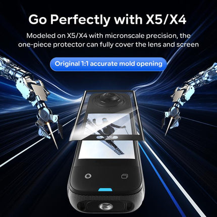 For Insta360 X5 / X4 aMagisn Tempered Glass Screen Protector Anti-Scratch 9H Hardness