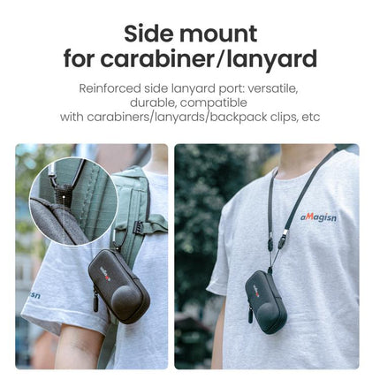 For Insta360 X5 Camera aMagisn Storage Bag Hard Shell Protective Case with Carabiner Clip, Storage Bag