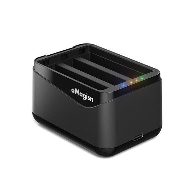 For Insta360 X5 Camera AMagisn Battery Charger Fast Charging Station For 3 Batteries Simultaneously