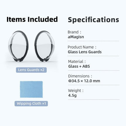 For Insta360 X5 Camera aMagisn Lens Guard Protector Detachable Anti-Scratch Glass Cover, Standard Edition