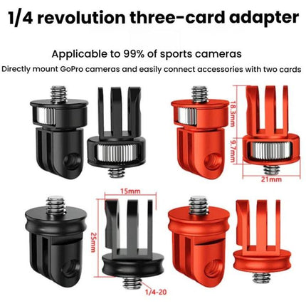 Three-Slot Adapter Camera Cage 360-Degree Rotating Connector Tripod 1/4 Inch Adapter, TFSM062, TFSM062-B, TFSM063, TFSM063-B, TFSM064, TFSM065, TFSM065-B