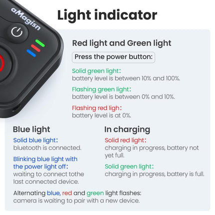 aMagisn Wireless Bluetooth Remote Control for Insta360, GoPro Hero Cameras & Smartphones - 50m Long Range, for Insta360 50m