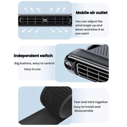Car Rear Seat USB Plug-in Dual Turbine Silent Bladeless Electric Fan