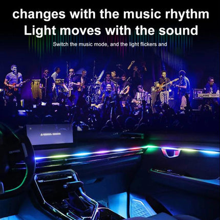 3 Control App Remote Control Colorful Car Interior Ambient Lighting Modified LED Acrylic USB Car Ambient Lighting, 110cm+75cm x 4+35cm+Footlight x 4 10 In 1, 110cm+75cm x 4+35cm 6 In 1, 110cm, 110cm x 2 2 In 1, 110cm x 3 3 In 1, 110cm x 4 4 In 1       ...
