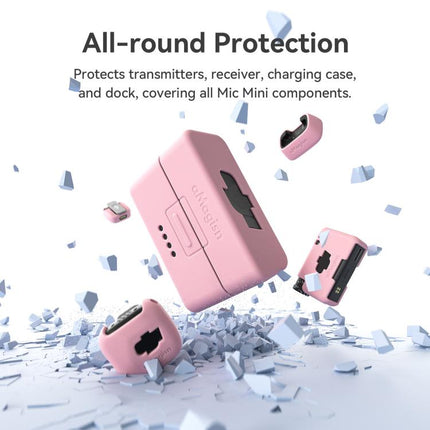 For DJI Mic Mini aMagisn MP01 Silicone Protective Case, 3 In 1 Black, 3 In 1 Gray, 3 In 1 Pink, 3 In 1 Purple, 3 In 1 Blue, 4 In 1 Black, 4 In 1 Gray, 4 In 1 Blue