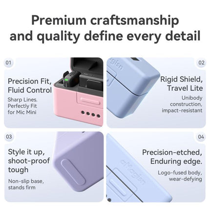 For DJI Mic Mini aMagisn MP01 Silicone Protective Case, 3 In 1 Black, 3 In 1 Gray, 3 In 1 Pink, 3 In 1 Purple, 3 In 1 Blue, 4 In 1 Black, 4 In 1 Gray, 4 In 1 Pink, 4 In 1 Purple, 4 In 1 Blue