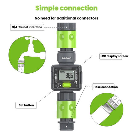 RainPoint Water Flow Data Measurement Sensor, Water Flow Sensor