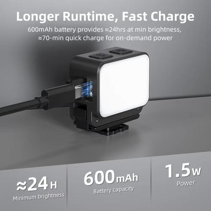 For DJI Action 5 Pro/ Action 4 Flymile 20 LEDs Magnetic Fill Light Rechargeable Video Light 3000K/4440K/8700K Adjustable, For DJI Action 5 Pro/ Action 4