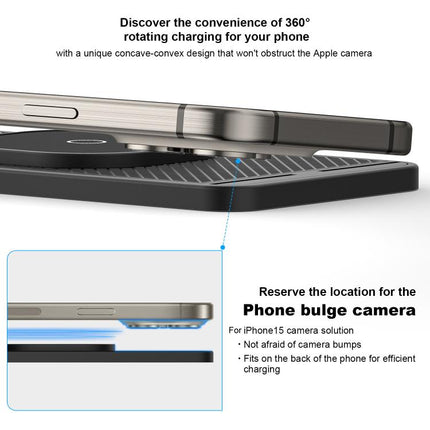 Car Magnetic Avoid Camera Wireless Charging Anti-slip Pad, USB Interface 1m, TYPE-C Interface 1m, USB Interface 0.3m, TYPE-C interface 0.3m