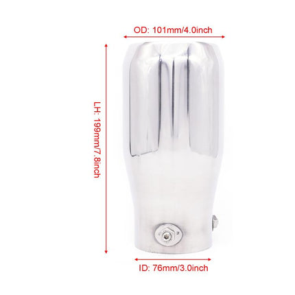 76MM Automotive Stainless Steel Double-layer Muffler Exhaust Pipe