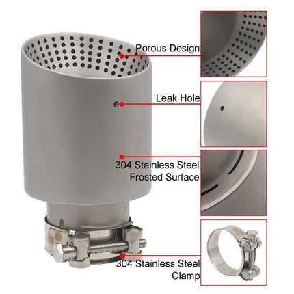 Car Inclined Stainless Steel Muffler Exhaust Pipe, 76x101mm Black, 76x101mm Silver, 76x114mm Black, 76x114mm Silver