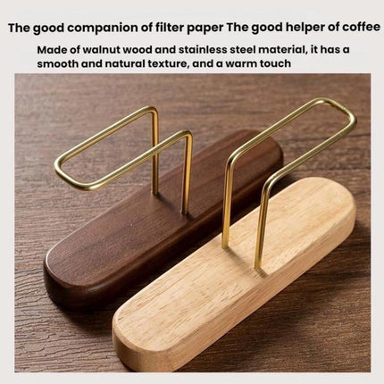 Coffee Filter Paper Holder Household Filter Paper Box Solid Wood Storage Stand, Oak Wood, Walnut Wood