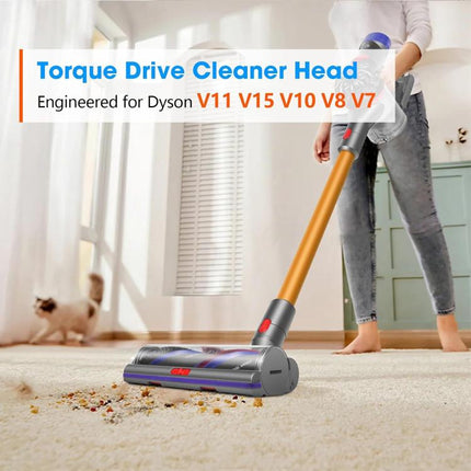 100W High-Torque Brush Head For Dyson V7/V8/V10/V11/V15 Vacuum Cleaner Adjustable Suction Power, 100W High-Torque Brush Head