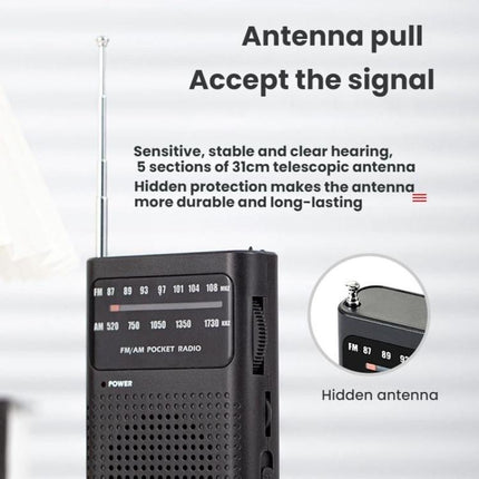 FM/AM Full-Band Channel Pocket Portable Pointer Radio Player