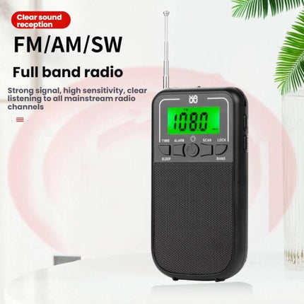 Portable FM/AM/SW Multi-Band High-Sensitivity Clock-Controlled Radio Player, For EU, For US