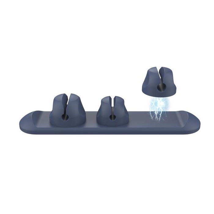 AhaStyle PT-CY15 3 In 1 Magnetic Silicone Cable Organizer Desktop Cable Storage Stand