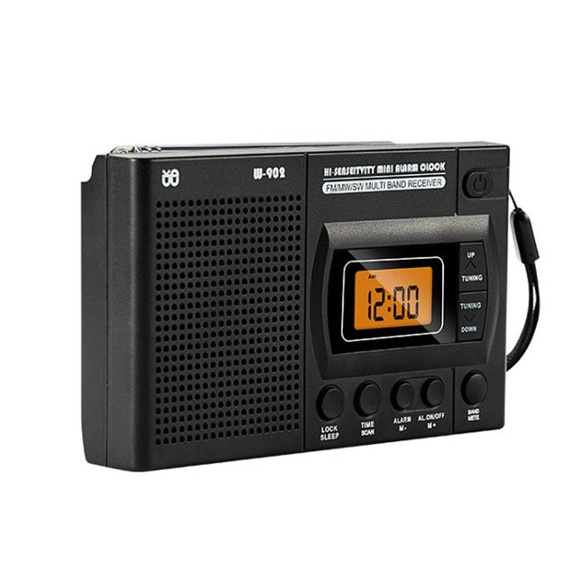 FM/AM/SW Full-Band Portable Clock LCD Clock Control Radio Player