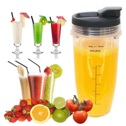 For Ninja BL480 Juicer 5 In 1 Accessories, 2pcs 24 oz Cups+7-Pages Knife Holder+2 Lids