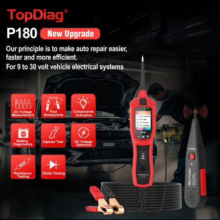TopDiag 汽车电气系统诊断带电线查找器, TopDiag P180