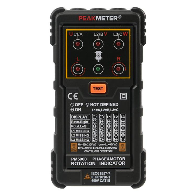 PEAKMETER Three-phase AC Motor Rotation Phase Sequence Tester