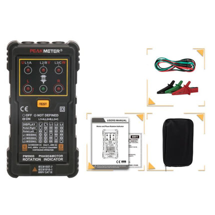 PEAKMETER Three-phase AC Motor Rotation Phase Sequence Tester