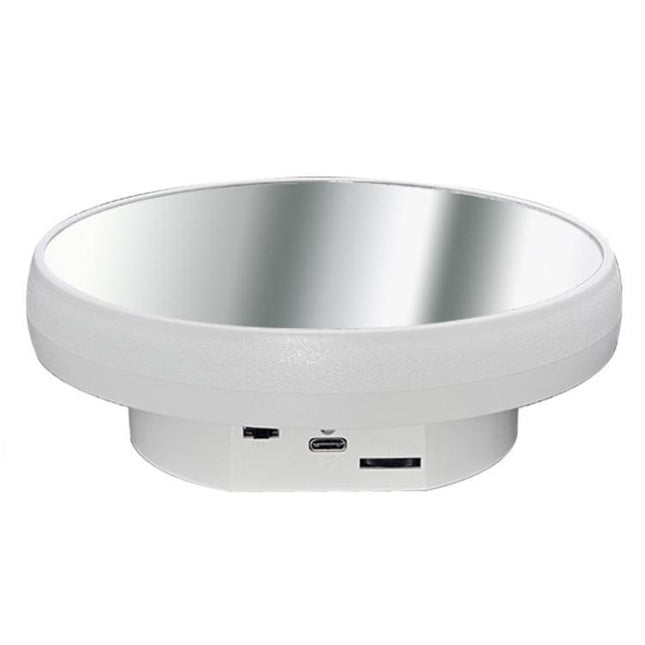 Multi-purpose Mirror Electric Rotating Disc Battery / USB Powered Photography Live Display Stand, 16cm White, 16cm Black, 16cm Gold, 25cm White, 25cm Black, 25cm Gold