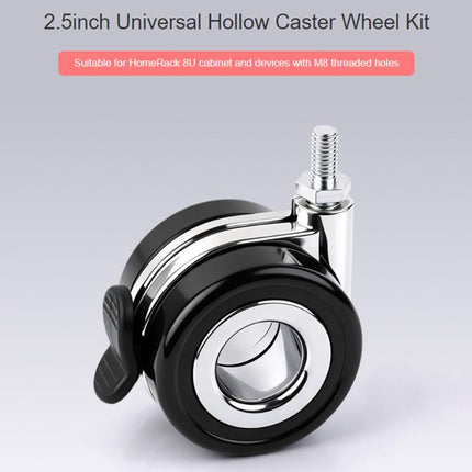 Waveshare For HomeRack 2.5-inch (60mm) Hollow Caster Wheel Kit With Brakes