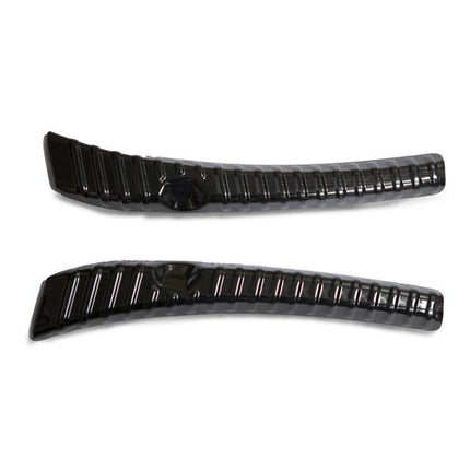For Tesla 2024+ Model 3 Highland Stainless Steel Trunk Sill Guard, Carbon Fiber Texture, Black Brushed Finish, Silver