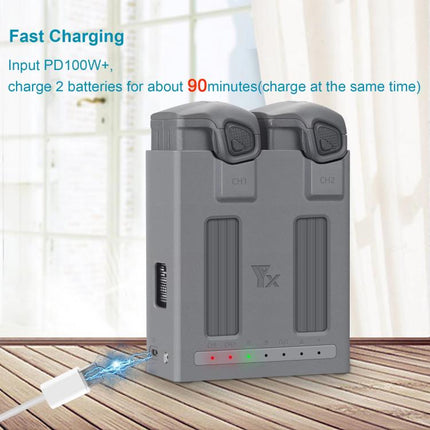 For DJI Mavic 4 Pro YX Dual-Channel Charger Battery Manager Simultaneous Charging Station, Dual-Channel