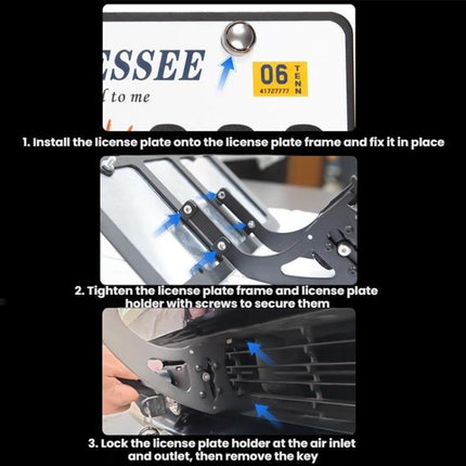 For Tesla Model 3/Y American Standard Anti-Theft Vertical License Plate Frame With Lock