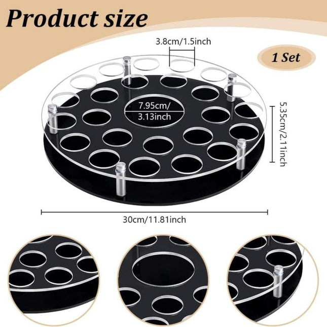 25-hole Wine Glass Tray Stand With Center Bottle Slot, YX183 1pc