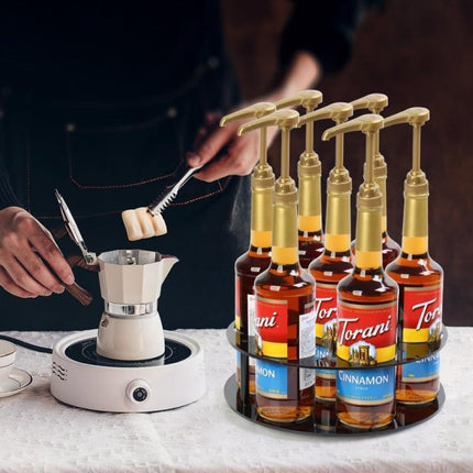 Coffee Syrup Kitchen Acrylic Countertop Round Bottle Holder, YX175