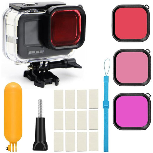 Waterproof Case Filter Dive Accessory Kit For GoPro HERO12 Black /11 Black /10 Black/9 Black, For GoPro HERO12 Black /11 Black