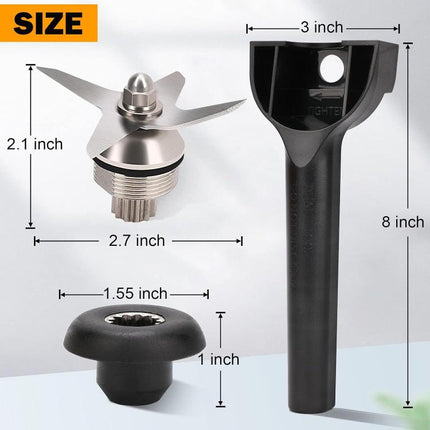 For Vitamix 5200 Stainless Steel Ice Breaker Accessory, Toothless Blade, Toothless Blade + Mushroom Head + Wrench, VT Plastic Wrench