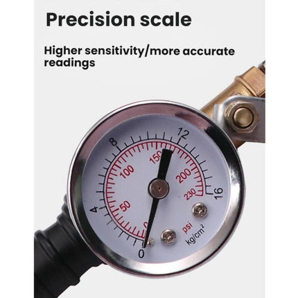 Truck Tire Extended Quick-Inflation Rod With Tire Pressure Gauge
