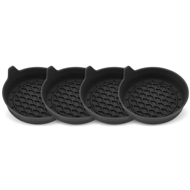 4pcs Anti-squeak Anti-slip Car Coaster With Handle