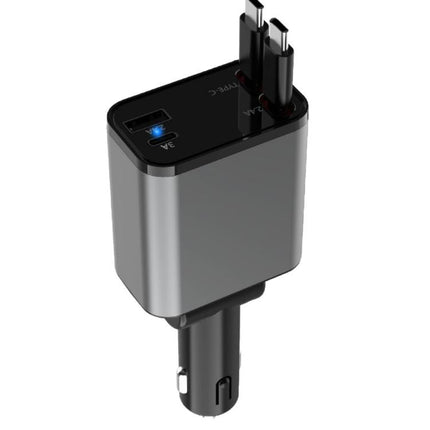 PD30W Car Charger With Retractable Cable