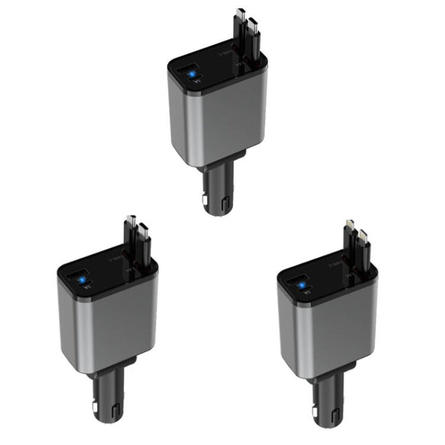 PD30W Car Charger With Retractable Cable