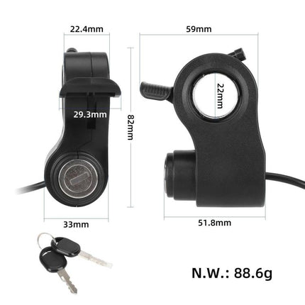 For KUGOO / Kukirin G2 Pro / G2 Max Scooters Including Ignition Key Switch Lock, Ignition Key Switch Lock