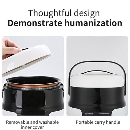 12V-24V 2L Car-Mounted Push-Button Rice Cooker, English, English + Battery Cable, Russian, Russian + Battery Cable