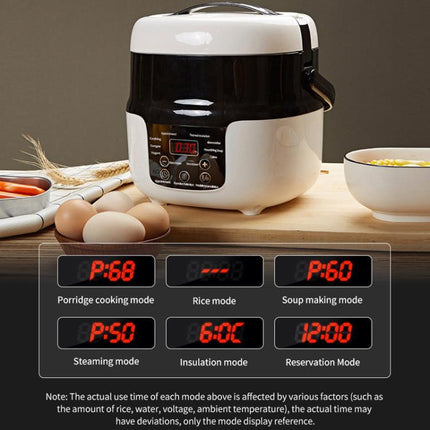12V-24V 2L Car-Mounted Push-Button Rice Cooker, English, English + Battery Cable, Russian, Russian + Battery Cable