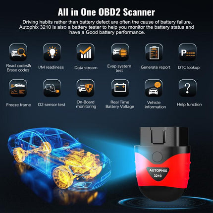 OBD2 Car Scanner Automotive Engine Diagnostic Tool, AUTOPHIX 3210