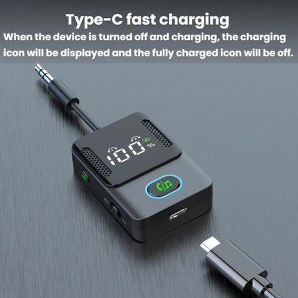 BR16 Car Bluetooth Dual-Microphone Receiver-Transmitter Long Lasting Audio Adapter, BR16